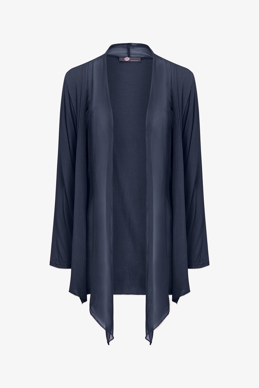 Women's Knit/Woven Combo Cardigan