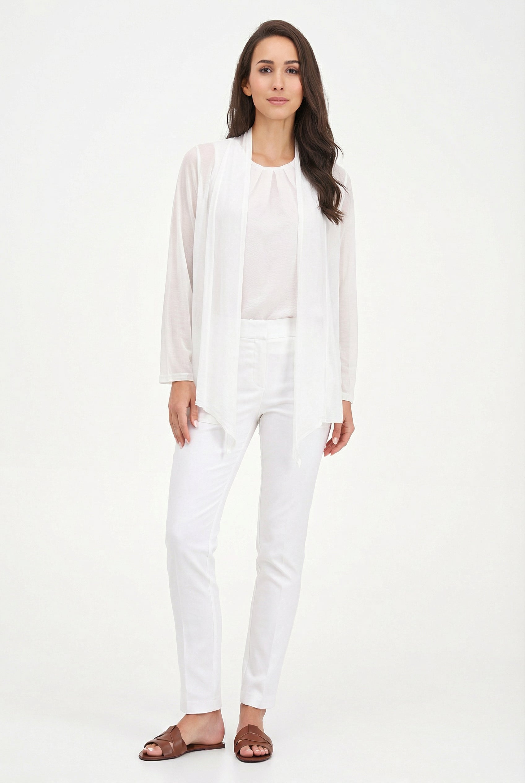 Women's Knit/Woven Combo Cardigan