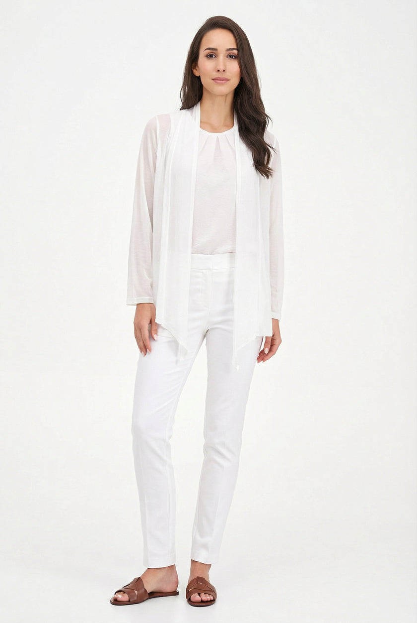 Women's Knit/Woven Combo Cardigan