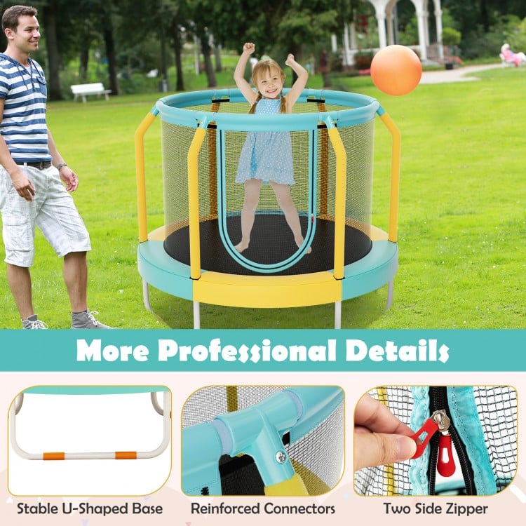 Mini Trampoline with Enclosure and Heavy-duty Metal Frame