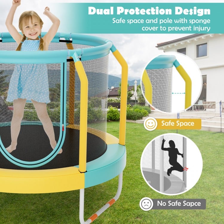 Mini Trampoline with Enclosure and Heavy-duty Metal Frame