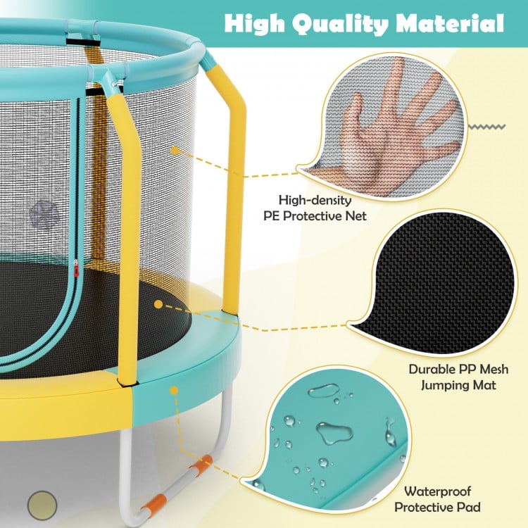 Mini Trampoline with Enclosure and Heavy-duty Metal Frame