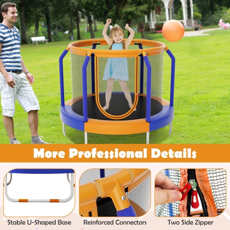 Mini Trampoline with Enclosure and Heavy-duty Metal Frame