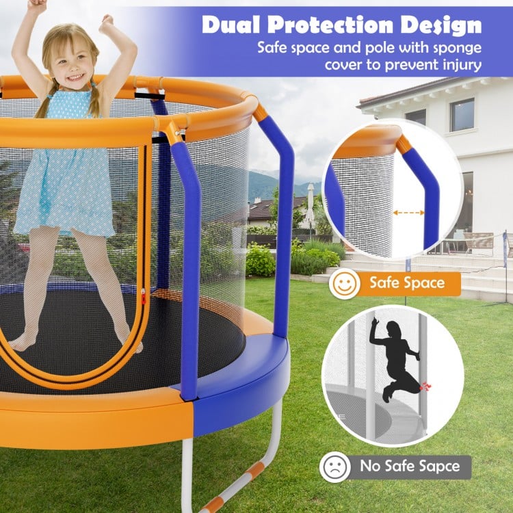 Mini Trampoline with Enclosure and Heavy-duty Metal Frame
