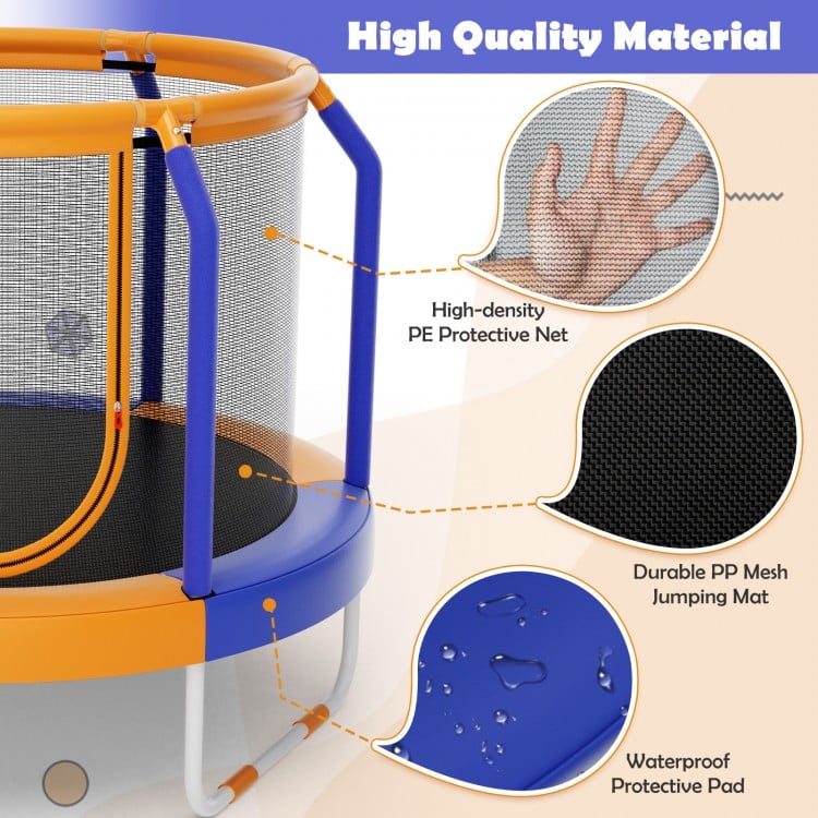 Mini Trampoline with Enclosure and Heavy-duty Metal Frame