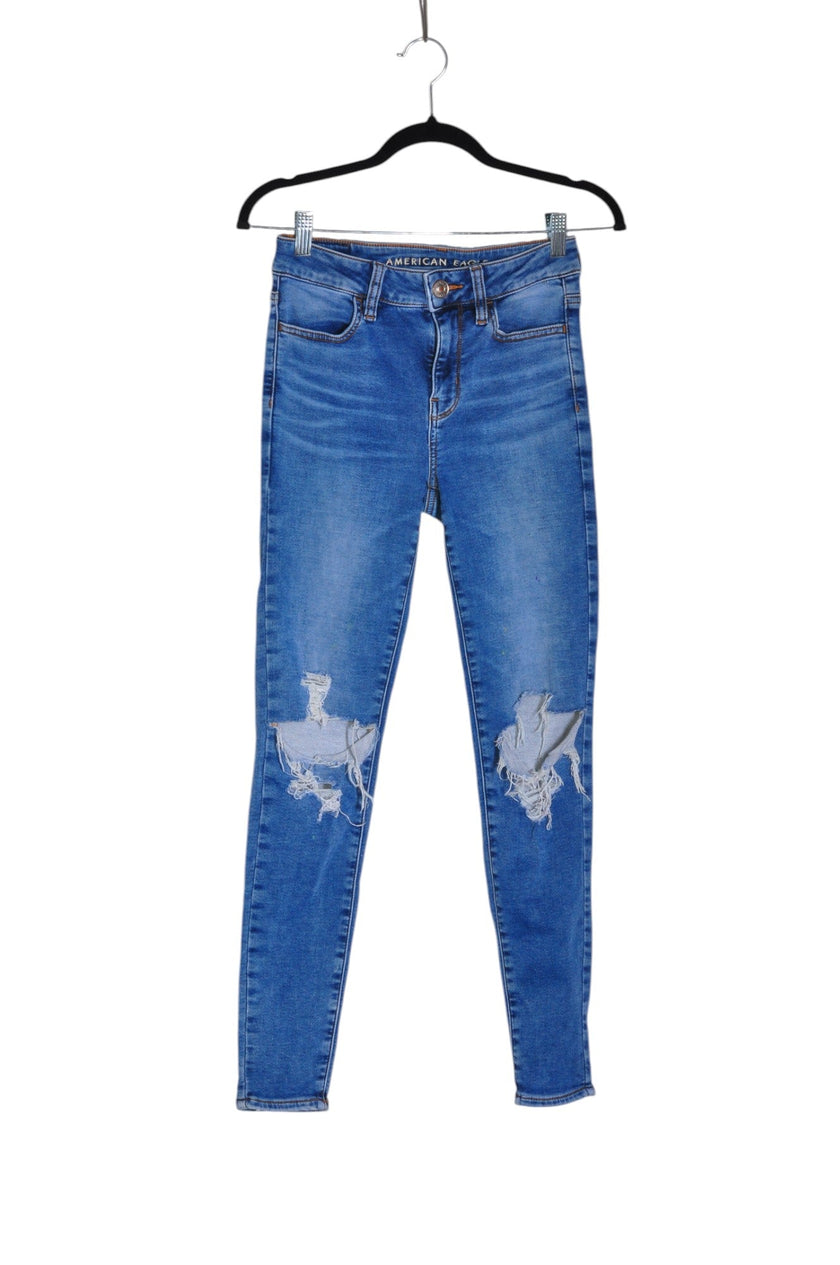 AMERICAN EAGLE Women Straight-Legged Jeans Regular fit in Blue - 4
