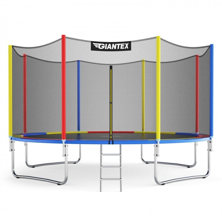14 Feet Trampoline with Safety Enclosure Net and Ladder Outdoor for Kids Adults