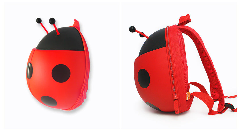 Cute Ladybug Kids Backpack – Cartoon Schoolbag for Children (Green, Orange, Red, Yellow)
