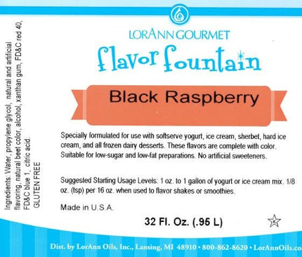 'REDUCED TO CLEAR' Black Raspberry Flavor Fountain - 4 x 32 oz. - Ice Cream and Beverage Flavors - LorAnn Oils - Canadian Distribution