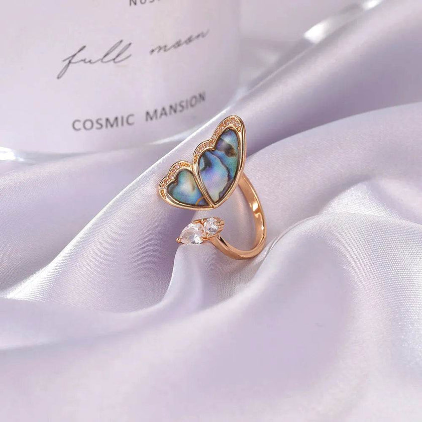 Ladies Fashion  Seashell Wing Zircon Jewelry Ring for women