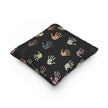 Colorful Handprint Pattern Pillow | Multicolor Hands on Black Throw Pillow