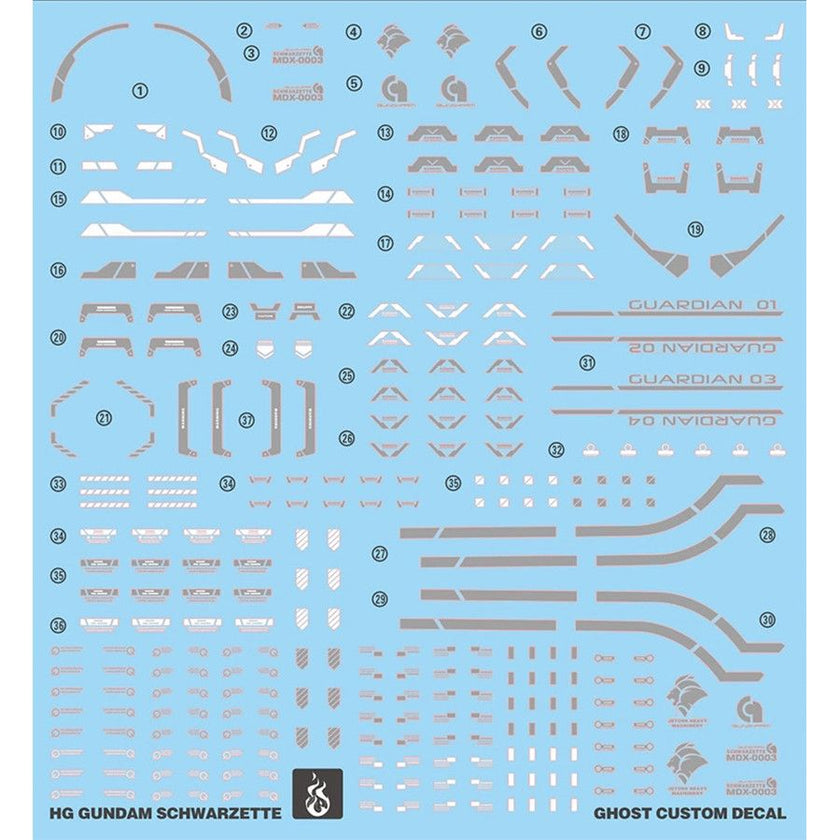 Ghost HG 1/144 Gundam Schwarzette Water Slide Decal