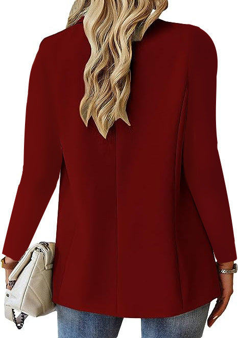 Ins Lapel Button Jacket Fashion Commuter Casual Suit Jacket Women's Long-sleeved Tops Outwear Clothing