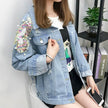 All-match Korean Style Loose Embroidered Denim Jacket Women