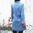 Long Sleeve Denim Button down Mini Dress Fashion Jeans Dress Women