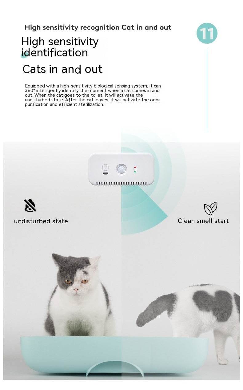 Smart Cat Litter Box Deodorizer & Pet Air Purifier – Elegant White