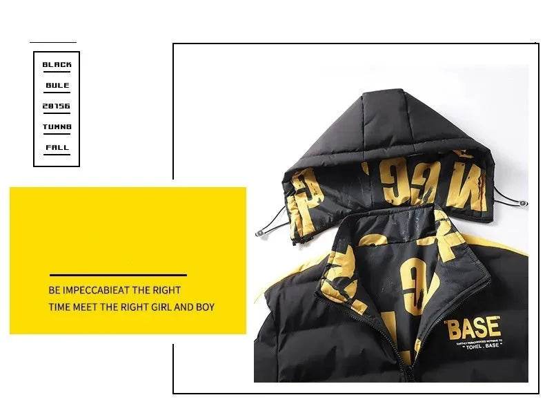 Men’s Winter Puffer Jacket – Thick Cotton-Padded Hooded Coat