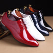 Men's Slip-On Business Casual Leather Dress Shoes – Black, Blue & Red | Canada & USA