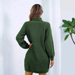 Elegant Autumn Winter Mini Turtleneck Sweater Dress