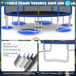 12ft Outdoor Trampoline with Enclosure Net & Basketball Hoop (400 lb Capacity)
