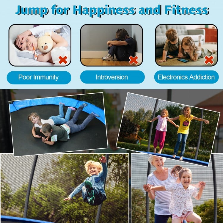 10 Feet ASTM Approved Recreational Trampoline with Ladder