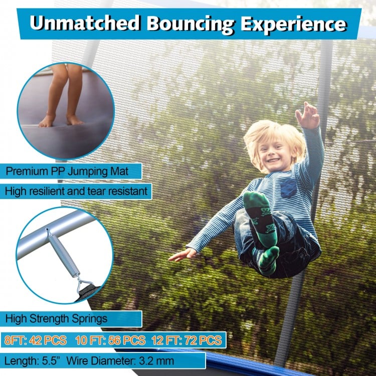 10 Feet ASTM Approved Recreational Trampoline with Ladder