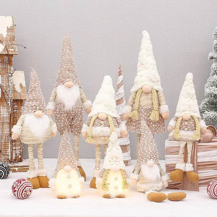 Retractable Luminous Santa Doll Rudolf Christmas Faceless Decoration Ornaments