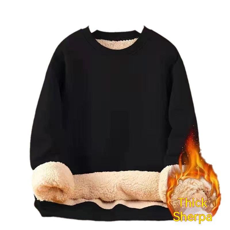 Mens Sweater – Warm Lambswool Lined Loose Winter Pullover
