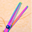 Professional Pet Grooming Scissors Set – Rainbow Iridescent Stainless Steel Shears for Dogs & Cats