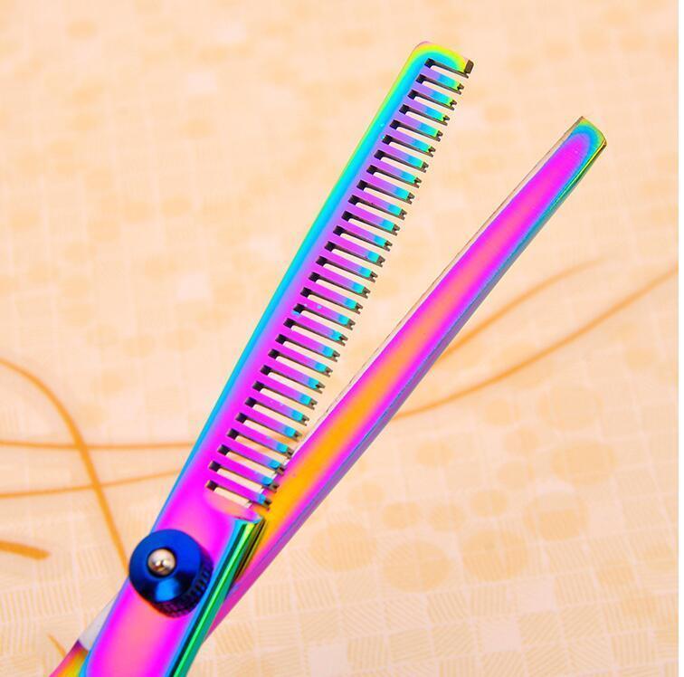 Professional Pet Grooming Scissors Set – Rainbow Iridescent Stainless Steel Shears for Dogs & Cats