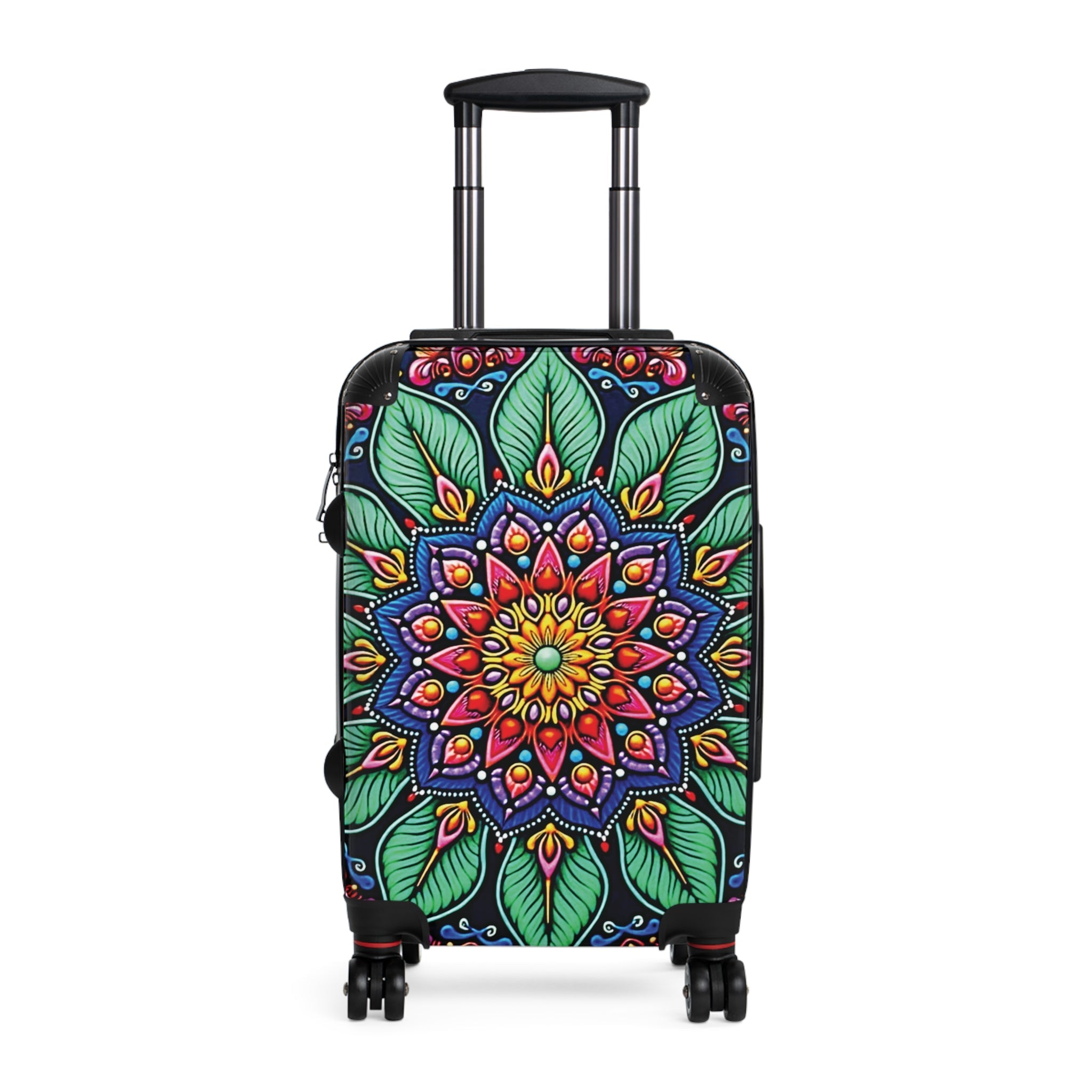 Mandala Floral Suitcase – Colorful Boho Carry-On Luggage