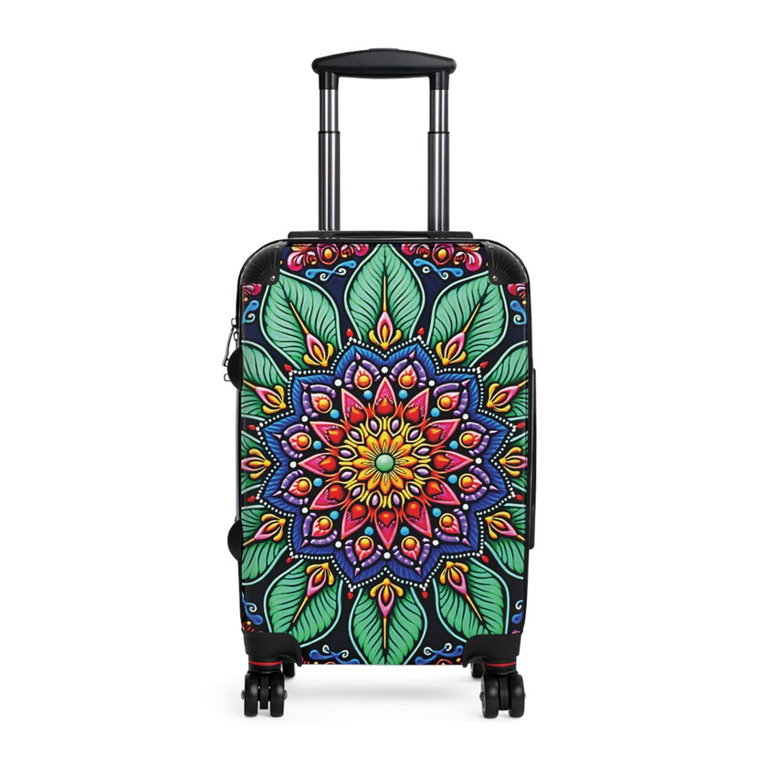 Mandala Floral Suitcase – Colorful Boho Carry-On Luggage