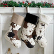 20-inch Plush Christmas Stockings Cows Pattern Gift Bag