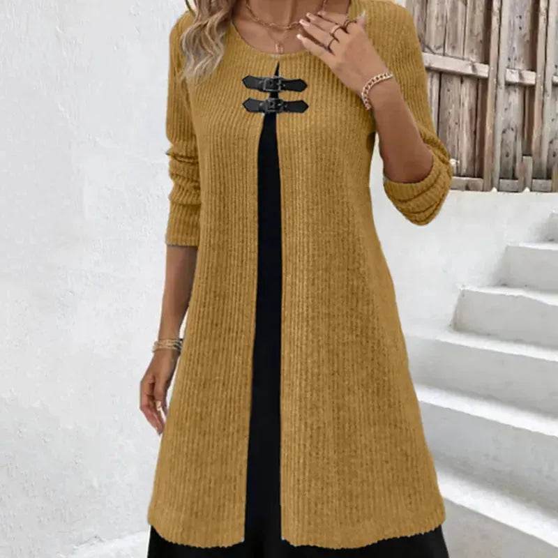 Winter Cashmere  Slim Fit Midi Flared Sweater Dress