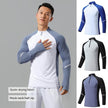 Mock Neck Half Zip  Workout top for Men Long Sleeve exercise top
