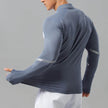 Mock Neck Half Zip  Workout top for Men Long Sleeve exercise top
