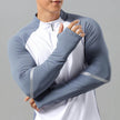 Mock Neck Half Zip  Workout top for Men Long Sleeve exercise top