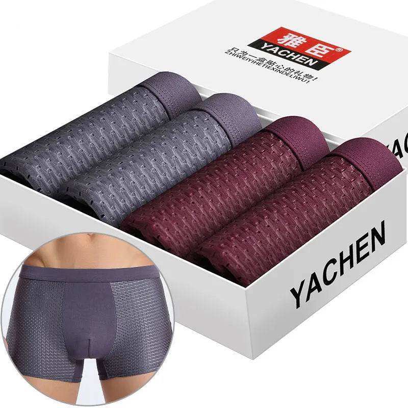 Yachen Silky mesh Breathable boxer briefs underwear men