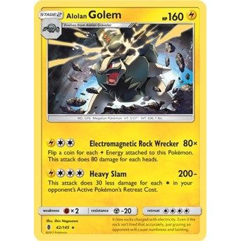 Alolan Golem - 42/145 (Cosmos Holo) (042/145) (BLE)