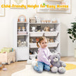 4-Tier Kids Toy Storage Organizer Bookshelf and Toy Storage Rack with Door-White
