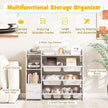 4-Tier Kids Toy Storage Organizer Bookshelf and Toy Storage Rack with Door-White