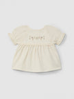 Blouse and shorts set with embroidery and lace details | Natural | Snug