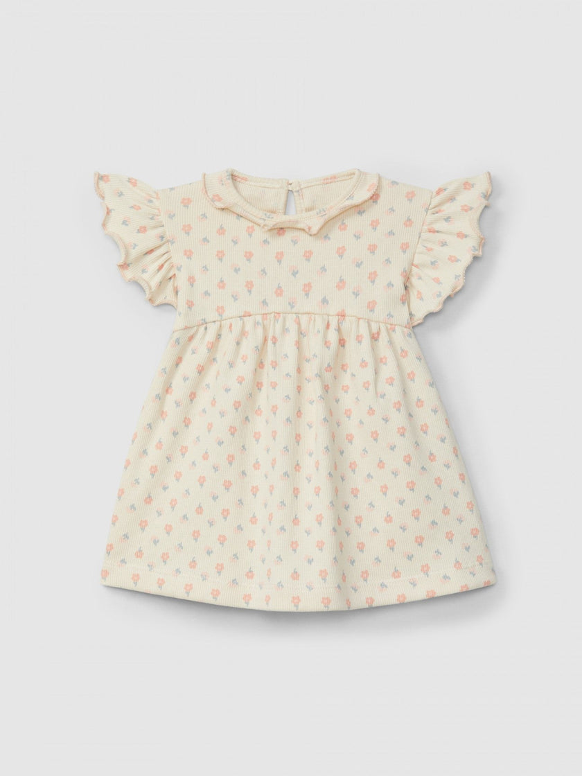 Ribbed jersey dress floral print| Pink | Snug