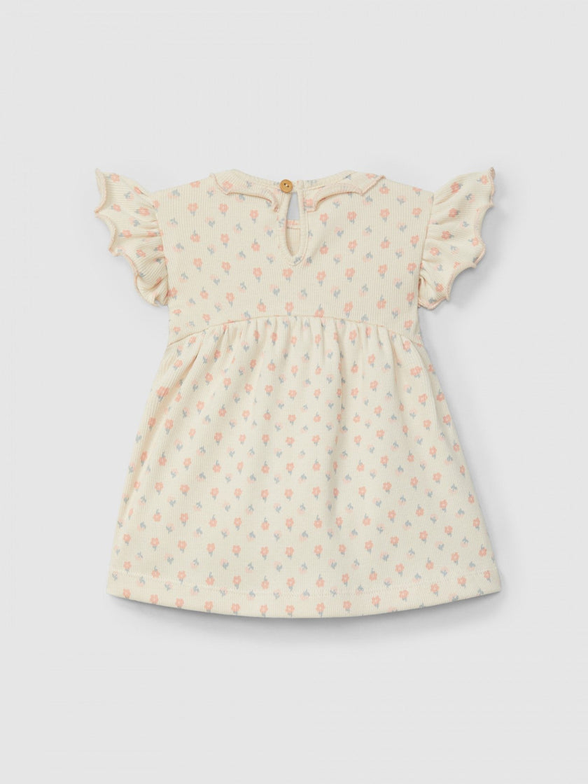 Ribbed jersey dress floral print| Pink | Snug