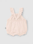 Plain shortie in linen with cotton and straps with ruffle | Pink | Snug