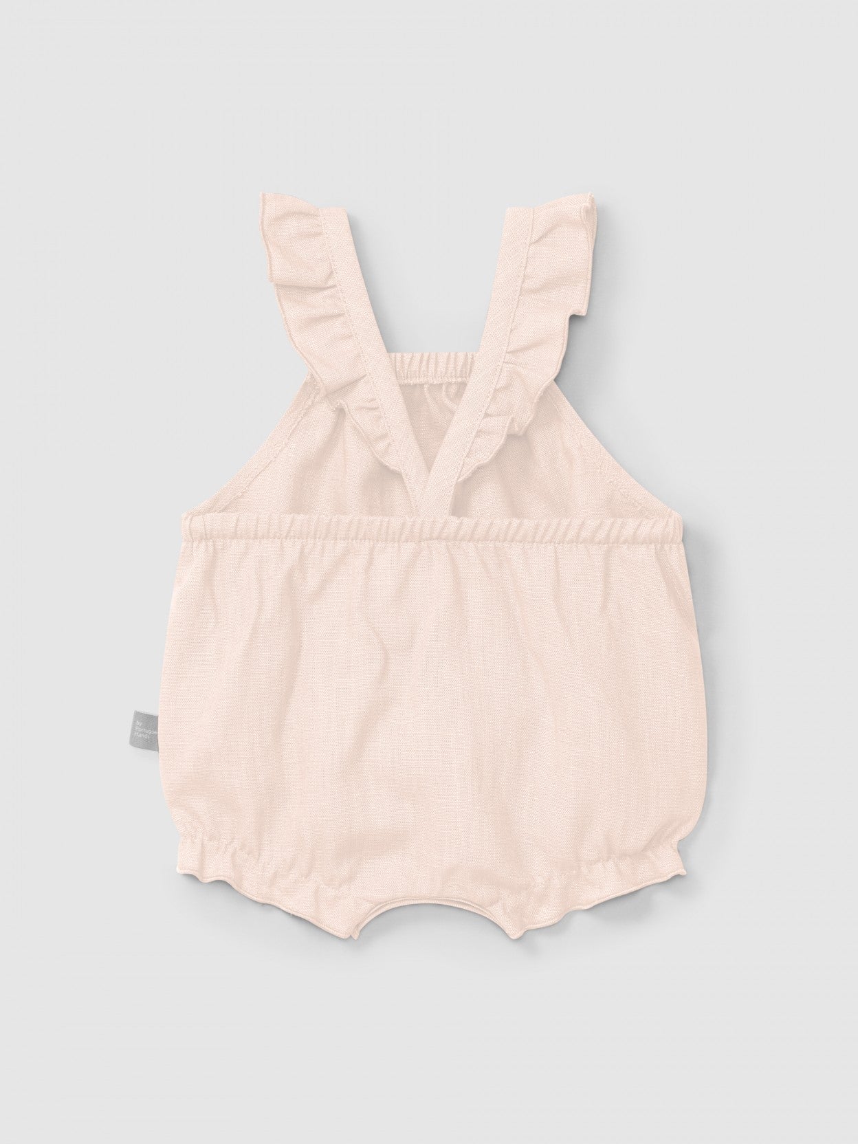 Plain shortie in linen with cotton and straps with ruffle | Pink | Snug