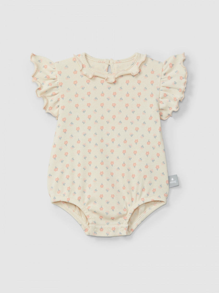 Ribbed jersey shortie floral print | Pink | Snug