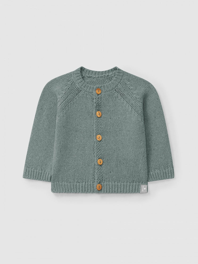 Knitted cardigan round neckline | Mint Blue | Snug