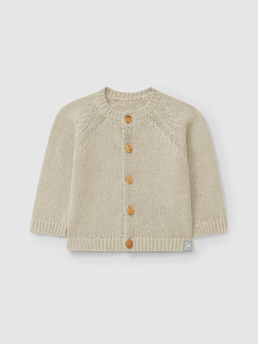 Knitted cardigan round neckline | Linen | Snug