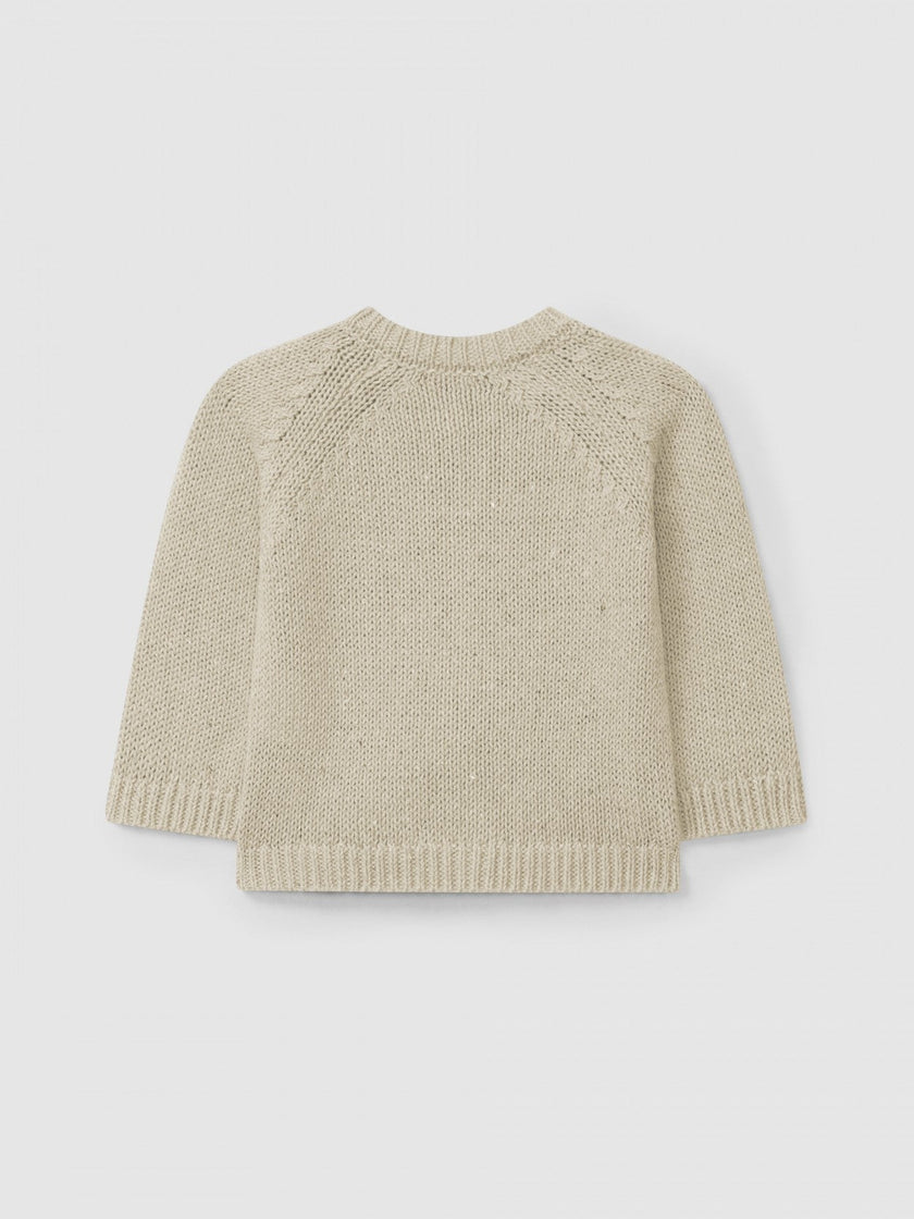 Knitted cardigan round neckline | Linen | Snug